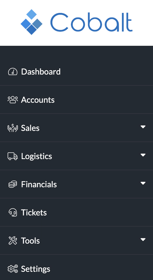Cobalt Navigation Menu